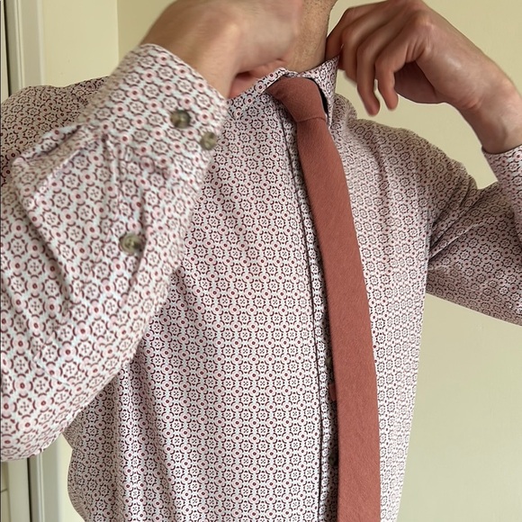 Bar III Men's Spanish Tile Slim Fit Dress Shirt – Size M  15-15.5” - Picture 5 of 8